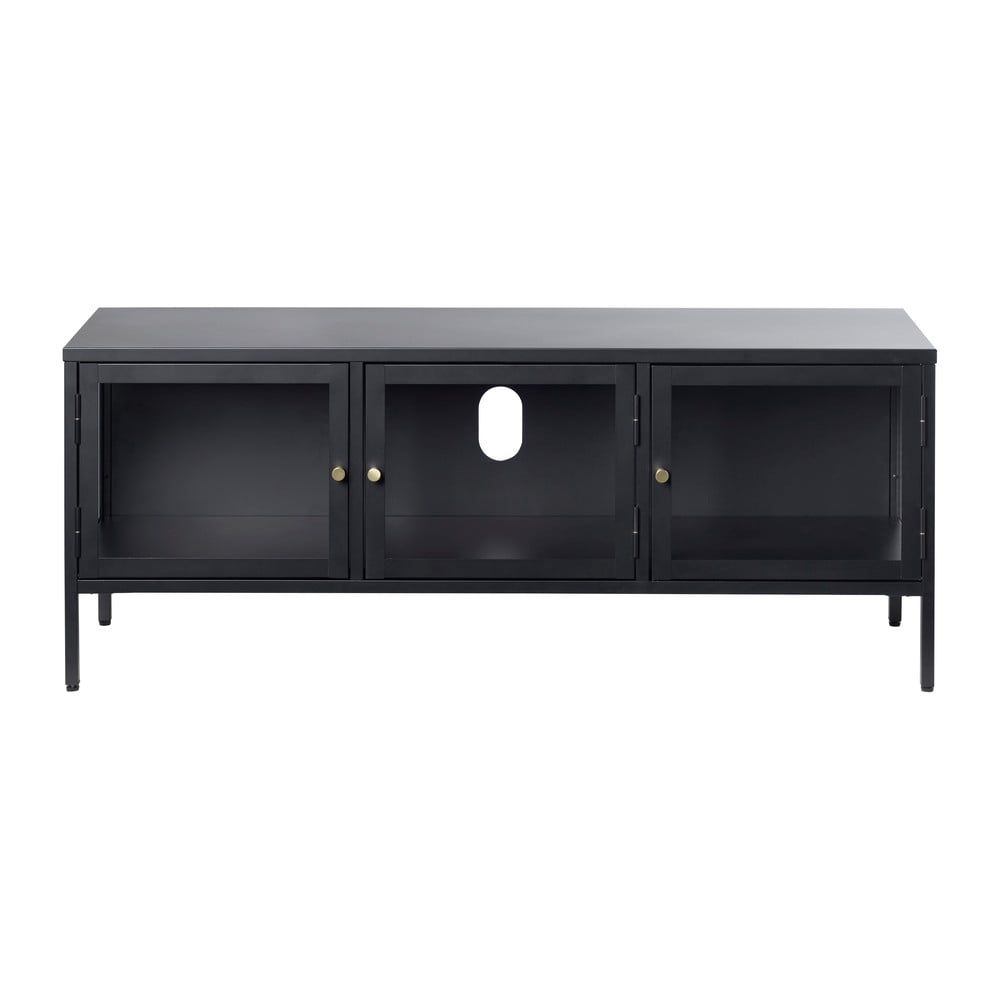 Černý kovový TV stolek 132x52 cm Carmel – Unique Furniture - Bonami.cz