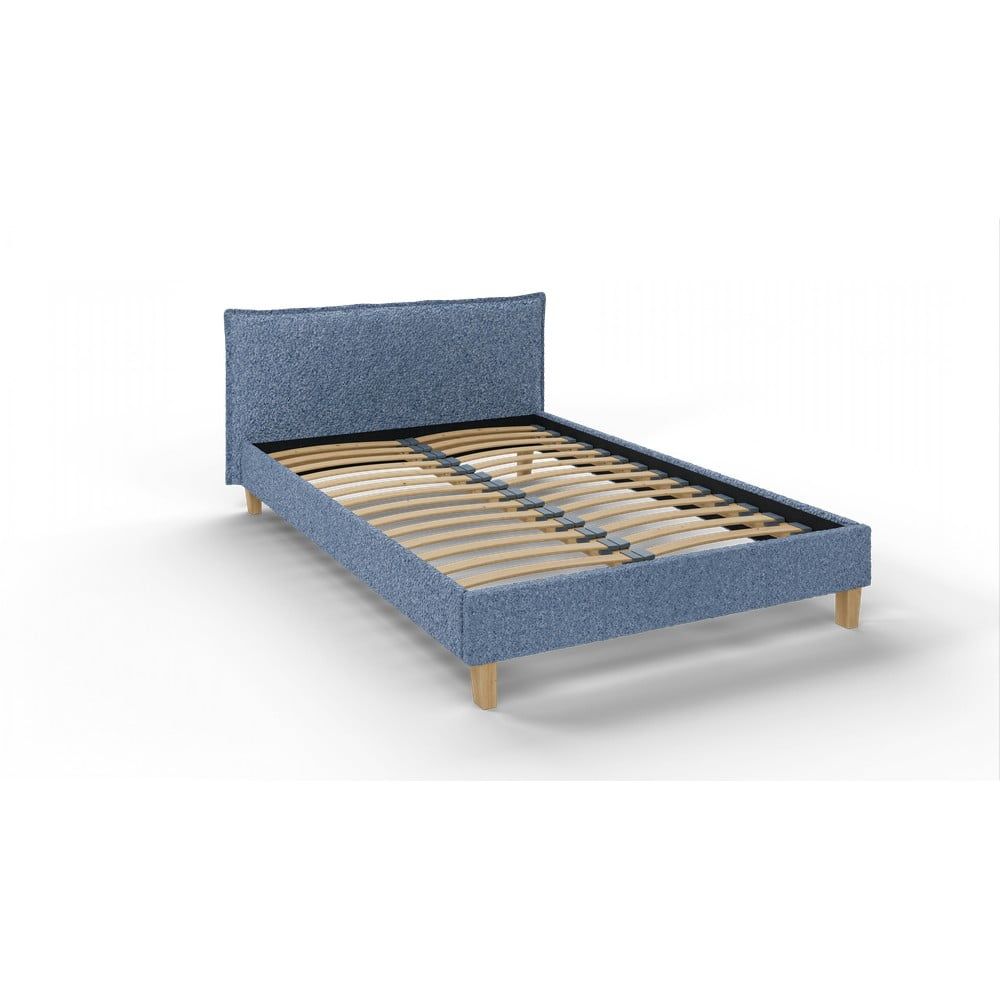 Modrá čalouněná dvoulůžková postel s roštem 140x200 cm Tina – Ropez - Bonami.cz