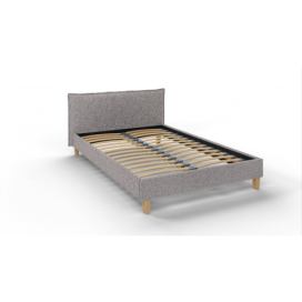 Šedá čalouněná dvoulůžková postel s roštem 140x200 cm Tina – Ropez