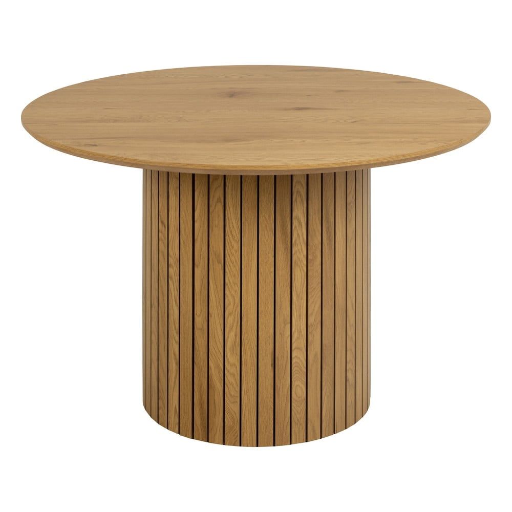Kulatý jídelní stůl s deskou v dubovém dekoru ø 120 cm Yale - Actona - Bonami.cz