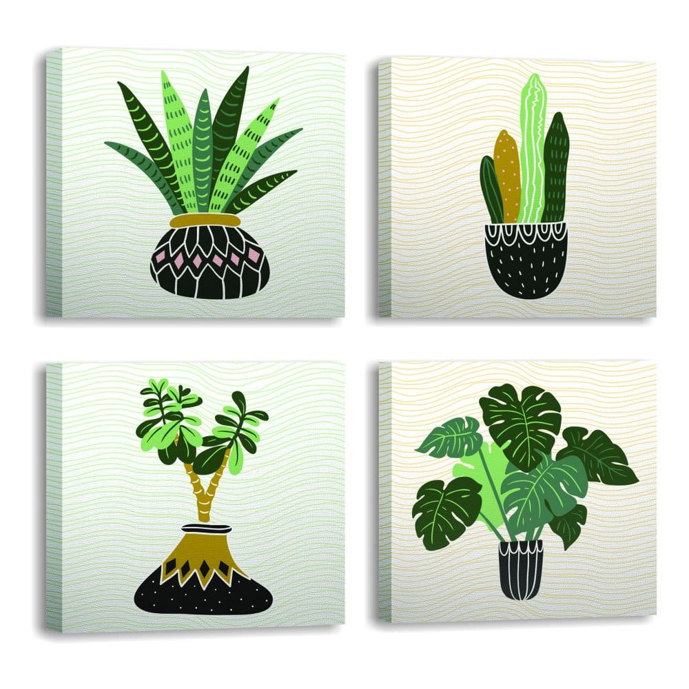 Obrazy v sadě 4 ks 30x30 cm Plants – Wallity - Bonami.cz