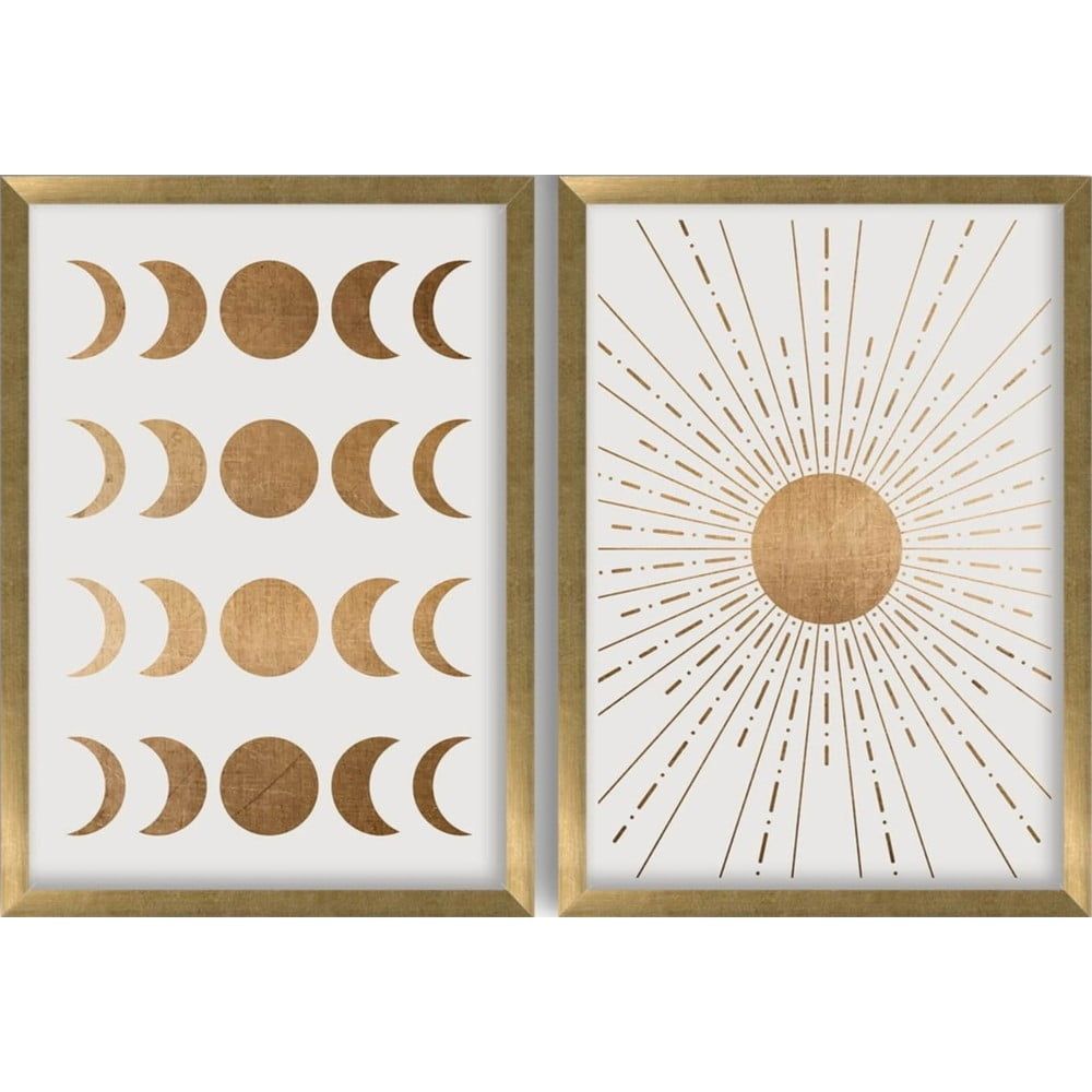 Plakát v rámu 38x53 cm Moon & Sun – Wallity - Bonami.cz