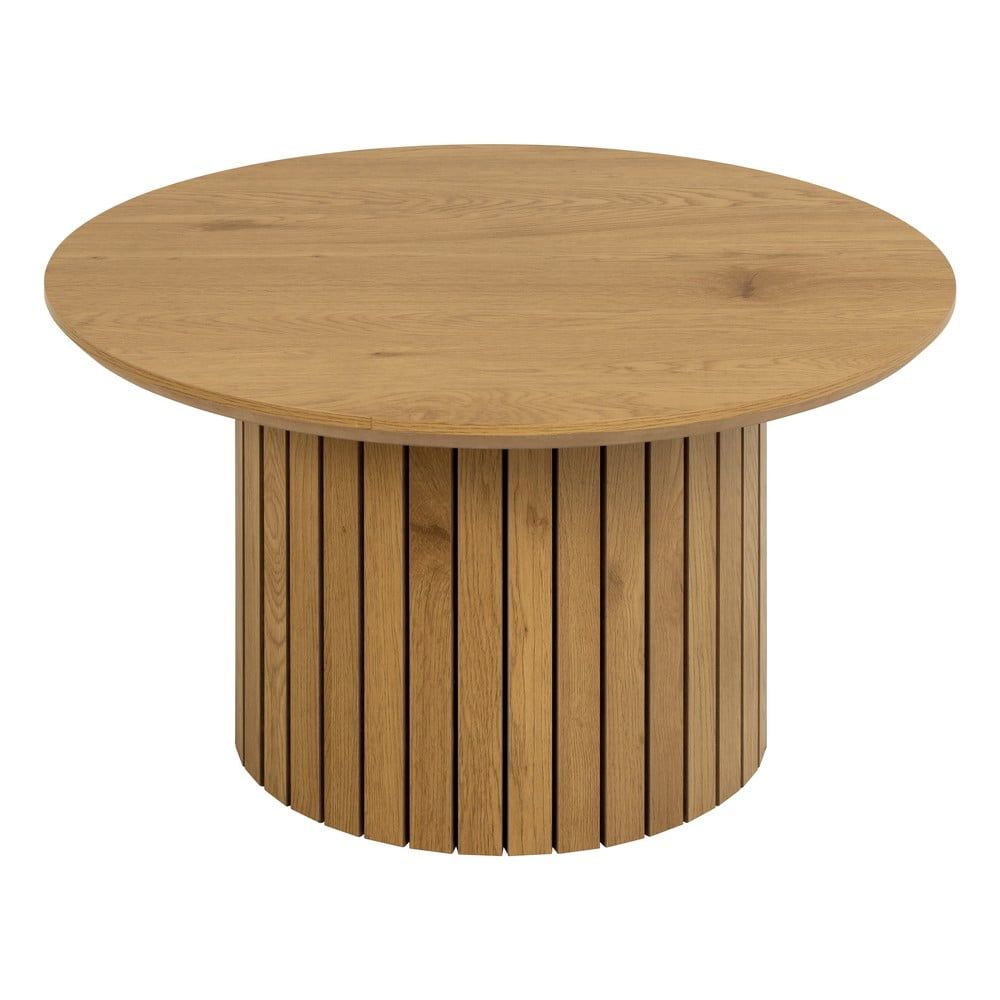 Kulatý konferenční stolek s deskou v dubovém dekoru ø 80 cm Yale - Actona - Bonami.cz