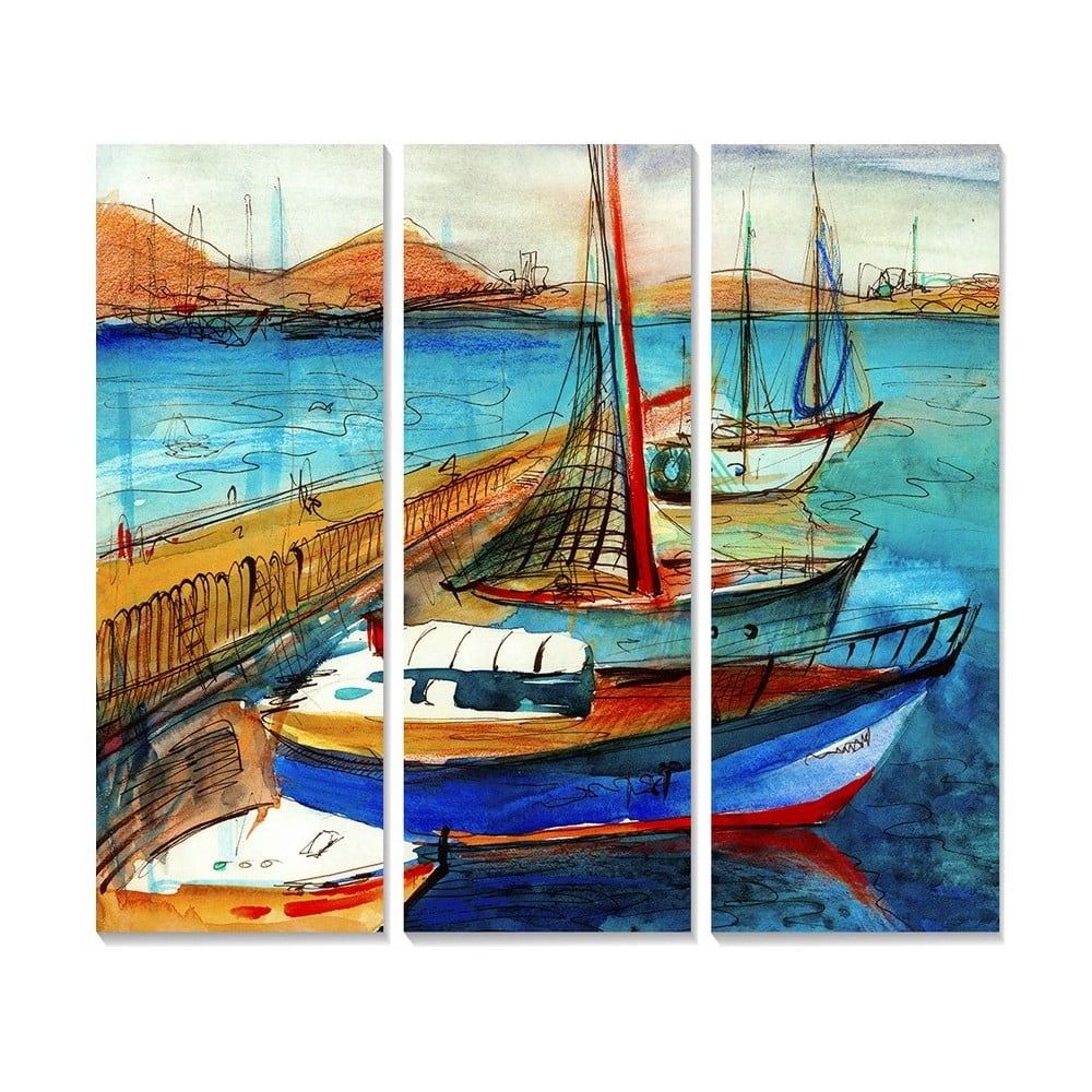 Obrazy v sadě 3 ks 20x50 cm Sailing – Wallity - Bonami.cz