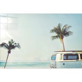 Skleněný obraz 70x50 cm Surf Van – Wallity