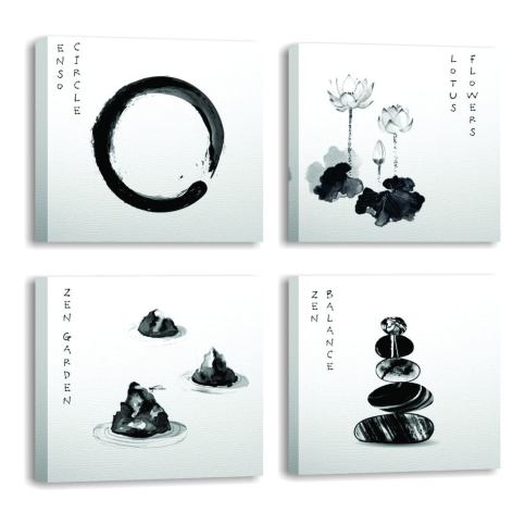 Obrazy v sadě 4 ks 30x30 cm Japanese Zen – Wallity Bonami.cz