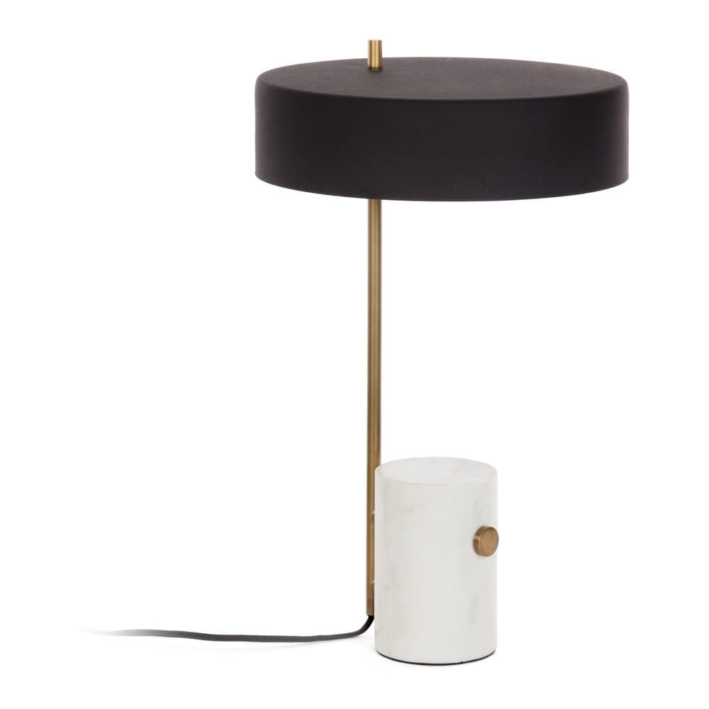 Bílo-černá stolní lampa s kovovým stínidlem (výška 53 cm) Phant – Kave Home - Bonami.cz