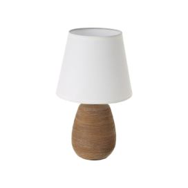 Hnědá keramická stolní lampa s textilním stínidlem (výška 27,5 cm) – Casa Selección