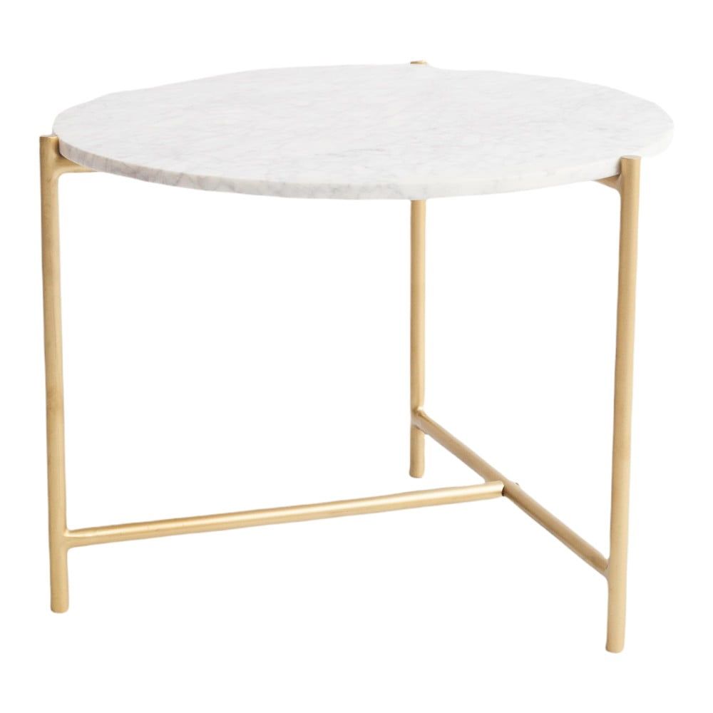 Bílý mramorový kulatý konferenční stolek ø 50 cm Morgans – Really Nice Things - Bonami.cz