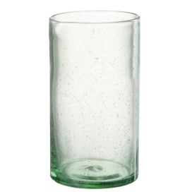 Zelená sklenička na vodu s bublinkami Long Drink Lisboa green - Ø8*13cm / 500ml J-Line by Jolipa