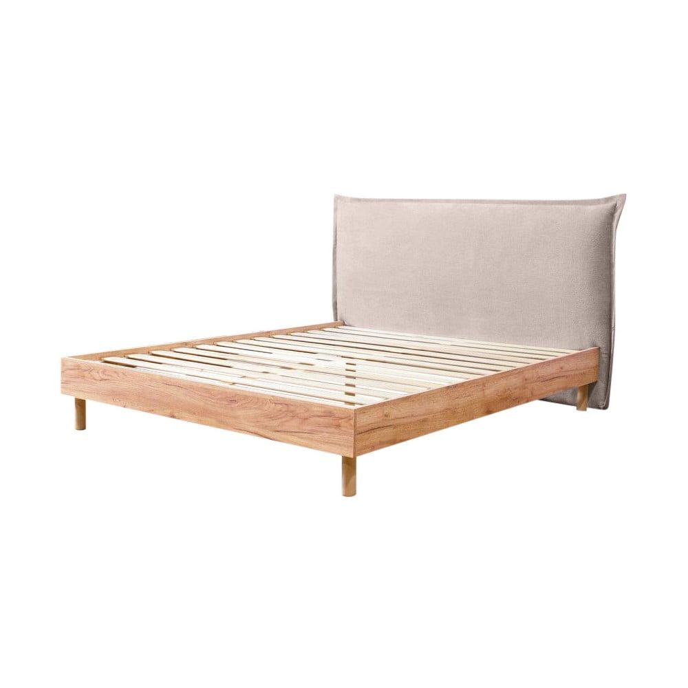 Béžová/přírodní dvoulůžková postel s roštem 180x200 cm Charlie – Bobochic Paris - Bonami.cz