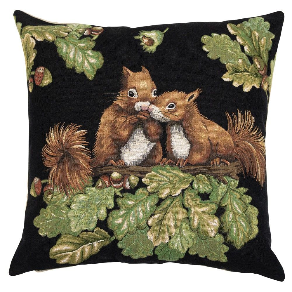 Gobelínový polštář s veverkami a žaludy Gobelin Squirrel Acorn - 45*45*16cm Mars & More - LaHome - vintage dekorace