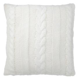 Bílý pletený polštář s výplní Twist - 45*10*45cm J-Line by Jolipa LaHome - vintage dekorace
