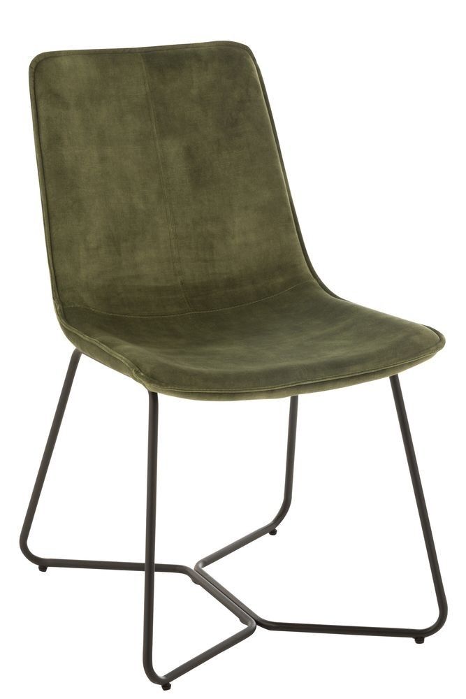 Zelená sametová jídelní židle Chair Isabel Green - 64*47*89cm J-Line by Jolipa - LaHome - vintage dekorace