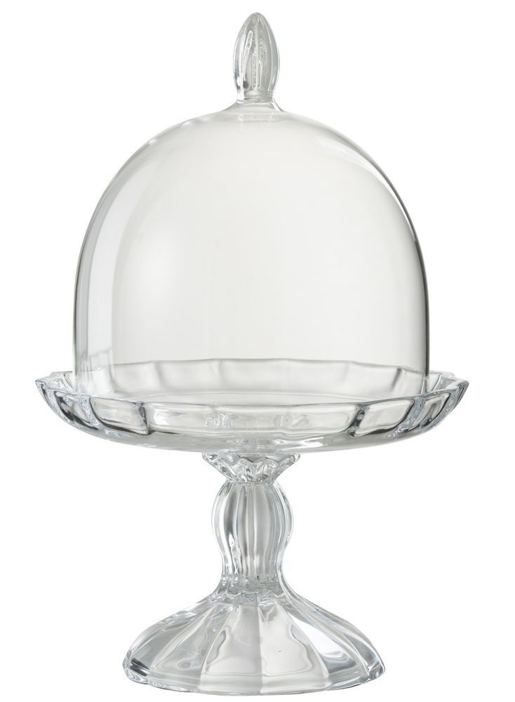 Transparentní skleněný podnos na noze s poklopem Bell Jar L - Ø 16*24cm J-Line by Jolipa - LaHome - vintage dekorace