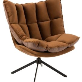 LaHome - vintage dekorace: Hnědé sametové relaxační křeslo Chair Relax Bubby Brown - 78*73*92cm J-Line by Jolipa
