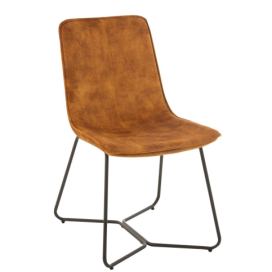 Okrová sametová jídelní židle Chair Isabel Ochre - 64*47*89cm J-Line by Jolipa