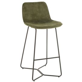 Zelená sametová barová stolička Barchair Isabel Green - 57*48*103cm J-Line by Jolipa