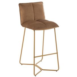 Hnědá sametová barová stolička Lisa Brown - 55*47*104cm J-Line by Jolipa