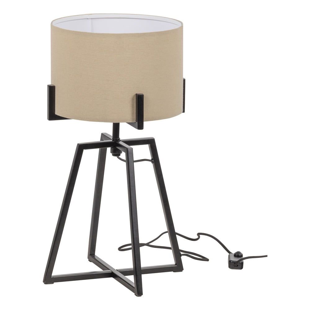 Béžová stolní lampa s textilním stínidlem (výška 60 cm) Holly – WOOOD - Bonami.cz