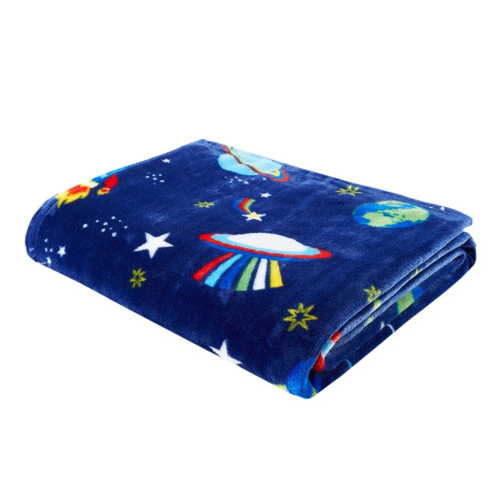 Tmavě modrá dětská deka z mikroplyše 130x170 cm Lost in Space – Catherine Lansfield - Bonami.cz