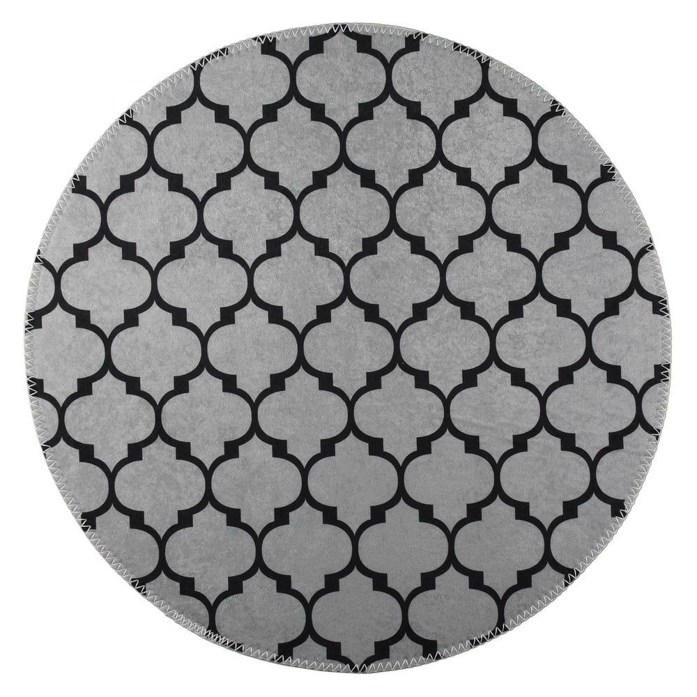 Tmavě šedý pratelný kulatý koberec ø 120 cm – Vitaus - Bonami.cz