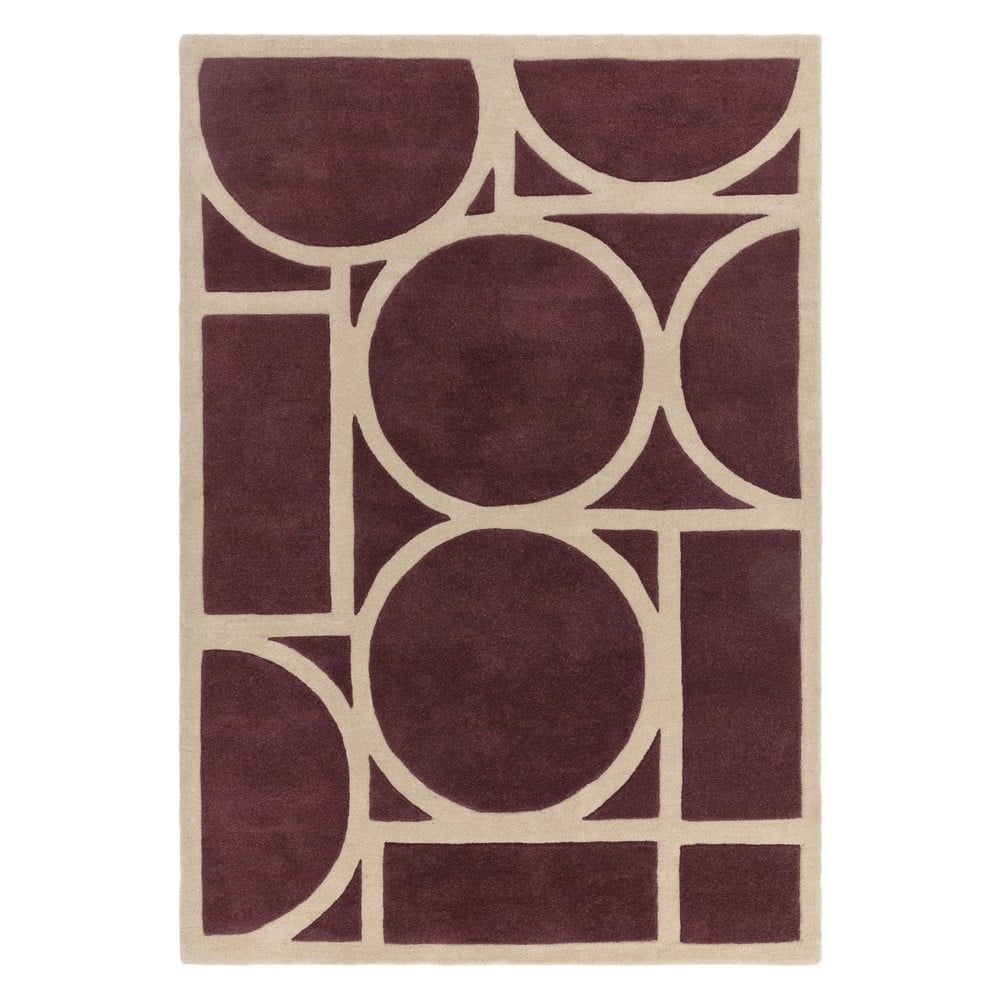 Tmavě hnědý vlněný koberec 160x230 cm Metro Plum – Asiatic Carpets - Bonami.cz
