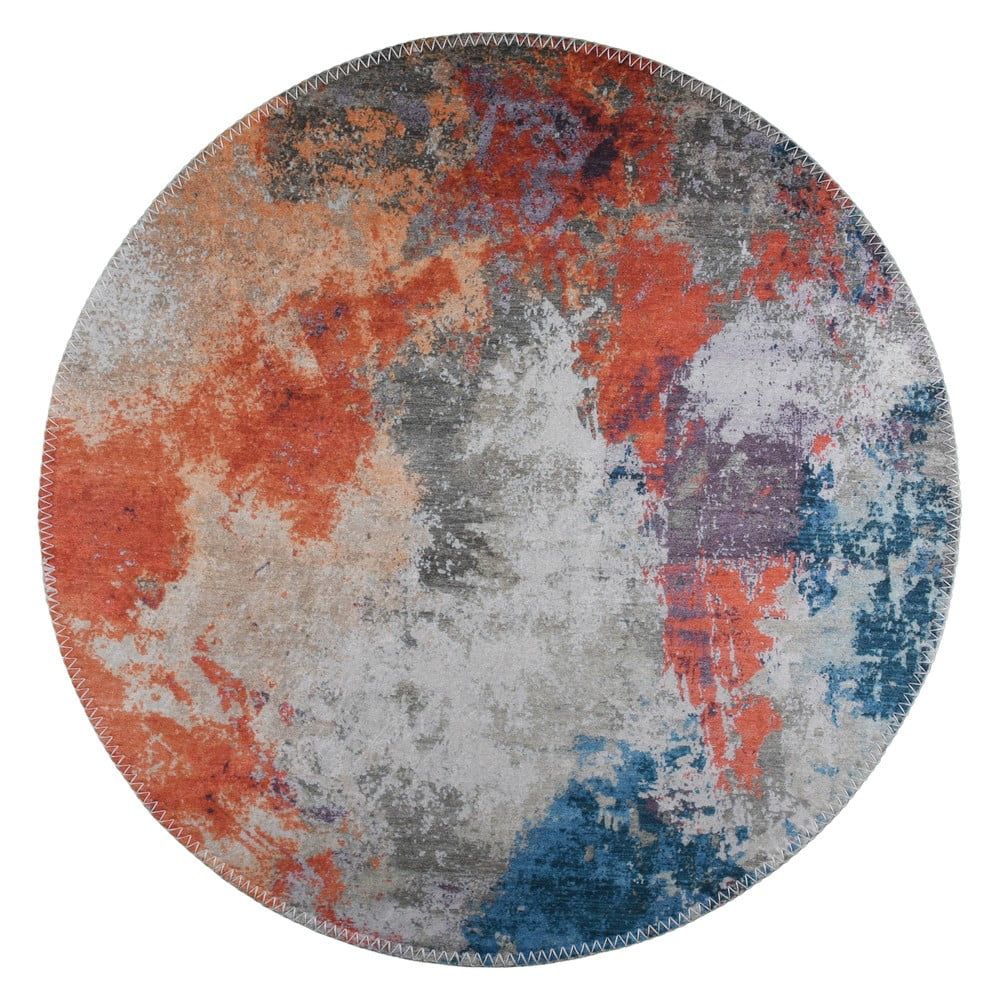 Modro-oranžový pratelný kulatý koberec ø 100 cm – Vitaus - Bonami.cz