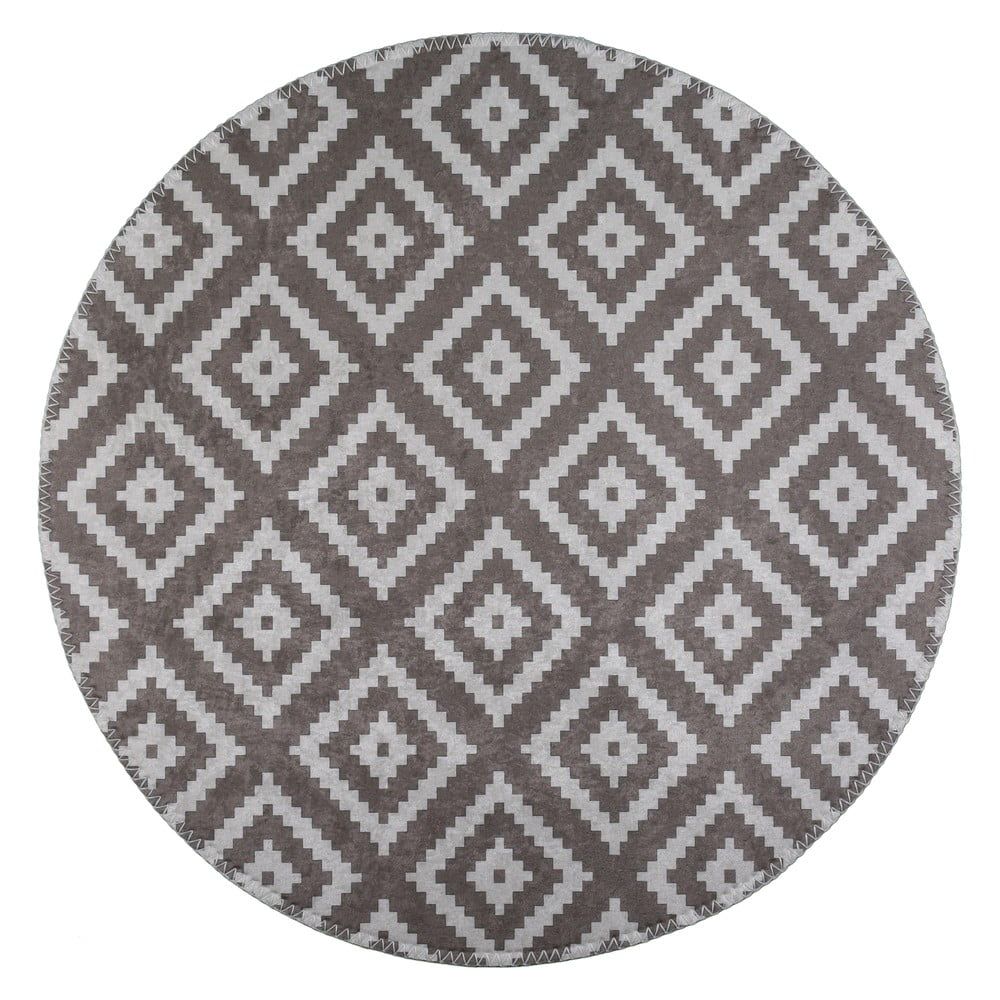 Světle hnědý pratelný kulatý koberec ø 120 cm – Vitaus - Bonami.cz