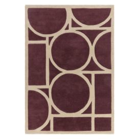 Tmavě hnědý vlněný koberec 160x230 cm Metro Plum – Asiatic Carpets Bonami.cz