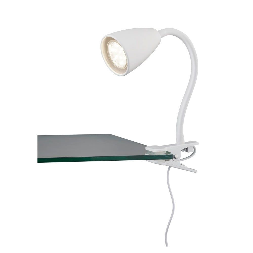 Bílá stolní lampa s klipem (výška 20 cm) Wanda – Trio - Bonami.cz