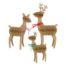 Vánoční figurky v sadě 3 ks Reindeer Family – Meri Meri