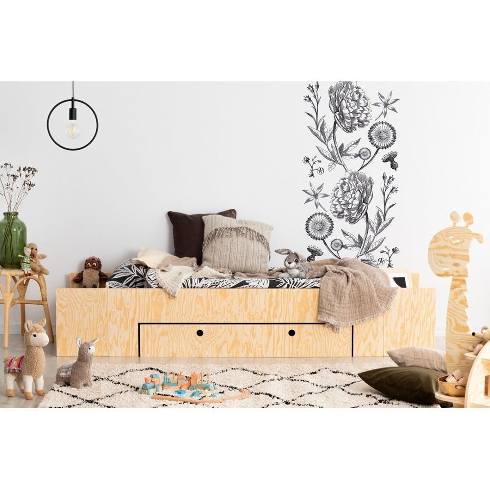 Dětská postel s výsuvným lůžkem a úložným prostorem v přírodní barvě 70x160 cm LUNA A – Adeko - Bonami.cz