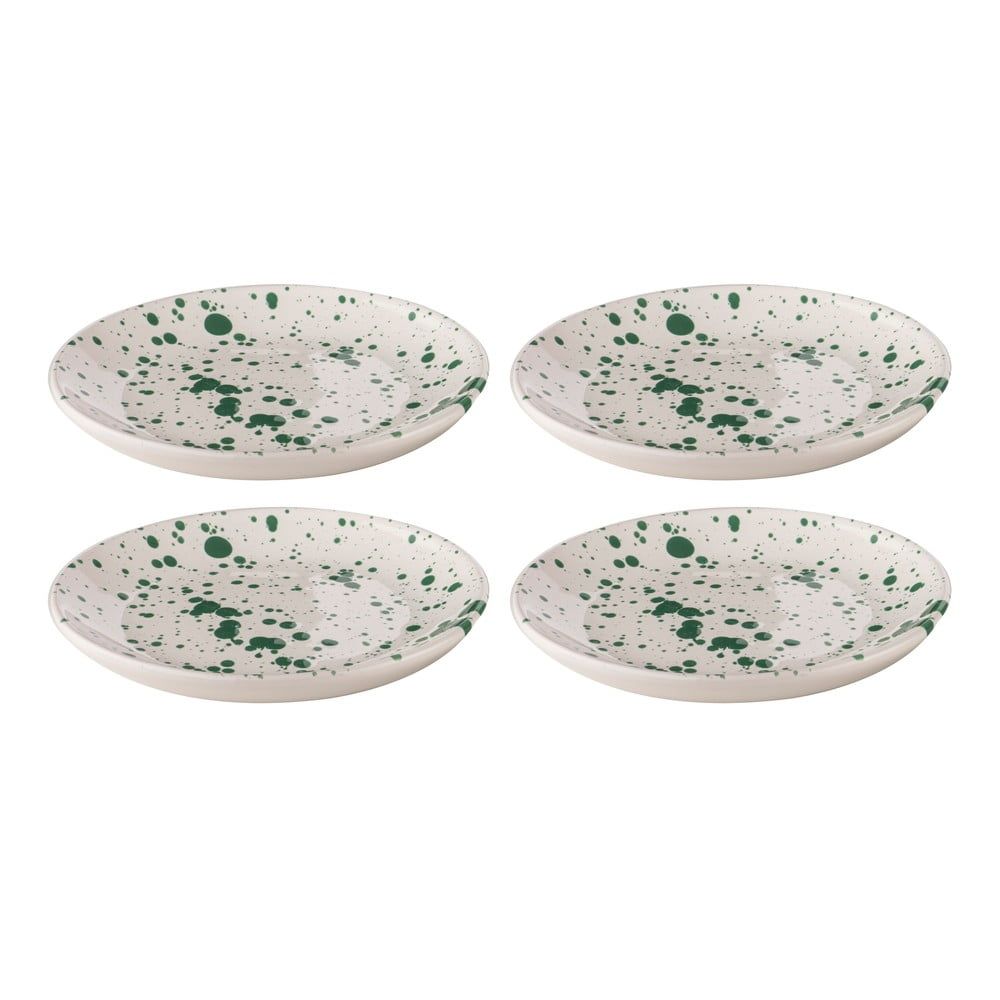 Bílo-zelené dezertní  talíře z kameniny v sadě 4 ks ø 18 cm Carnival – Ladelle - Bonami.cz
