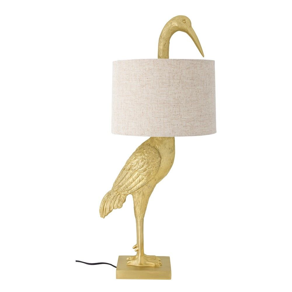 Stolní lampa ve zlaté barvě s textilním stínidlem (výška 73 cm) Heron – Bloomingville - Bonami.cz