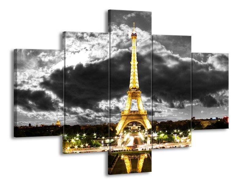 Vícedílný obraz Eiffelova věž ve tmě 150x805PCS - LEDobrazy.cz