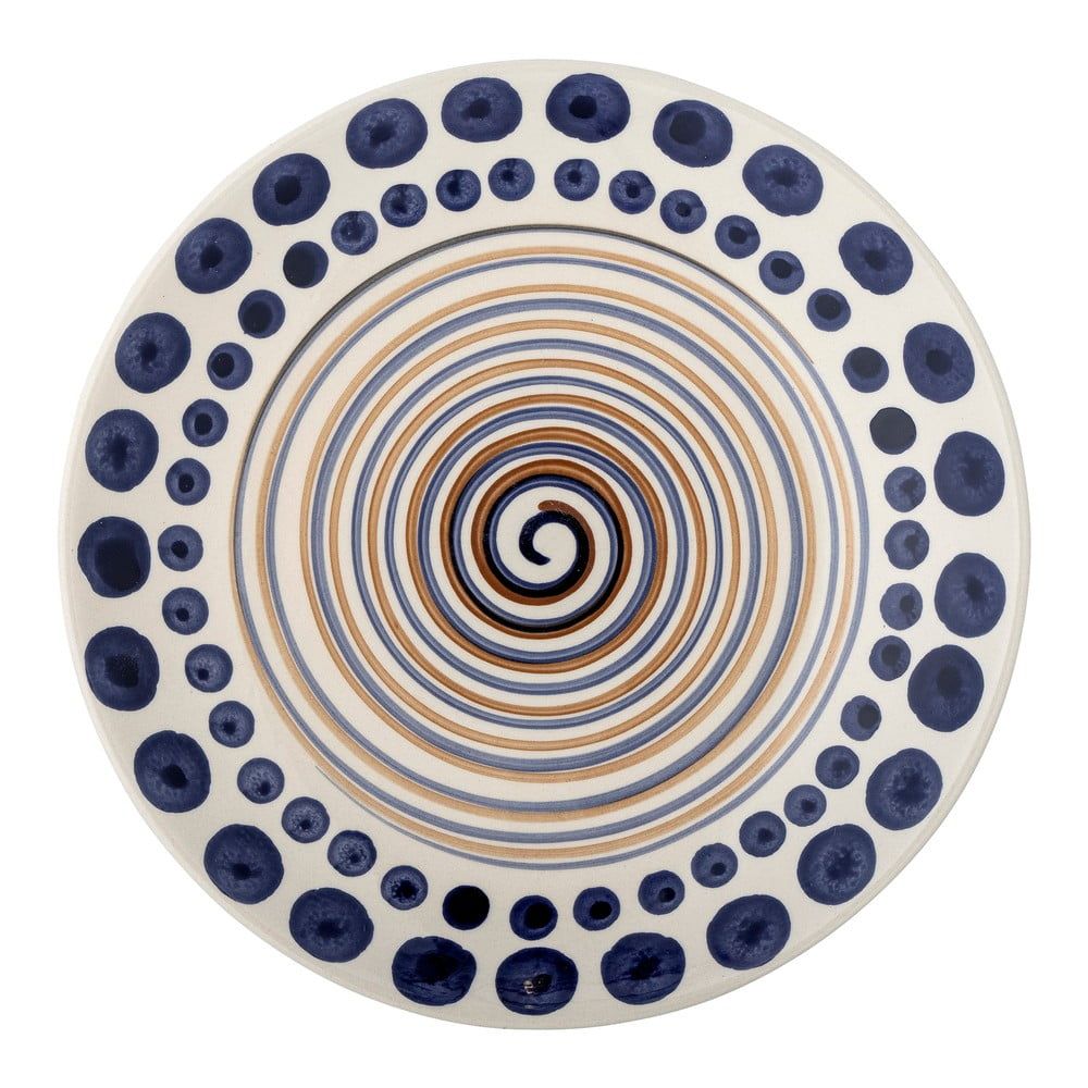 Bílo-tmavě modrý talíř z kameniny ø 27 cm Shama – Bloomingville - Bonami.cz