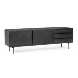 BIZZOTTO Dřevěný TV stolek WIDALD 160x50 cm černý