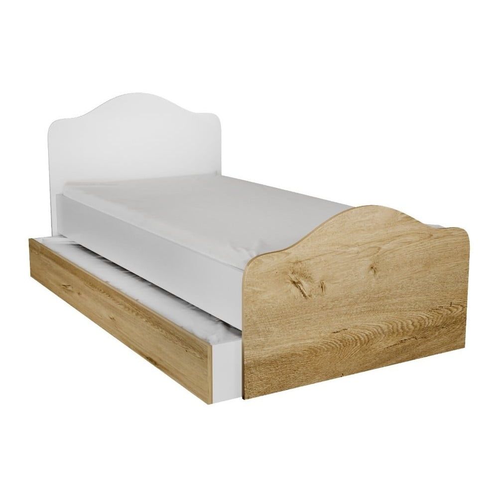 Jednolůžková postel s úložným prostorem v bílo-přírodní barvě 90x190 cm Kanguru – Kalune Design - Bonami.cz