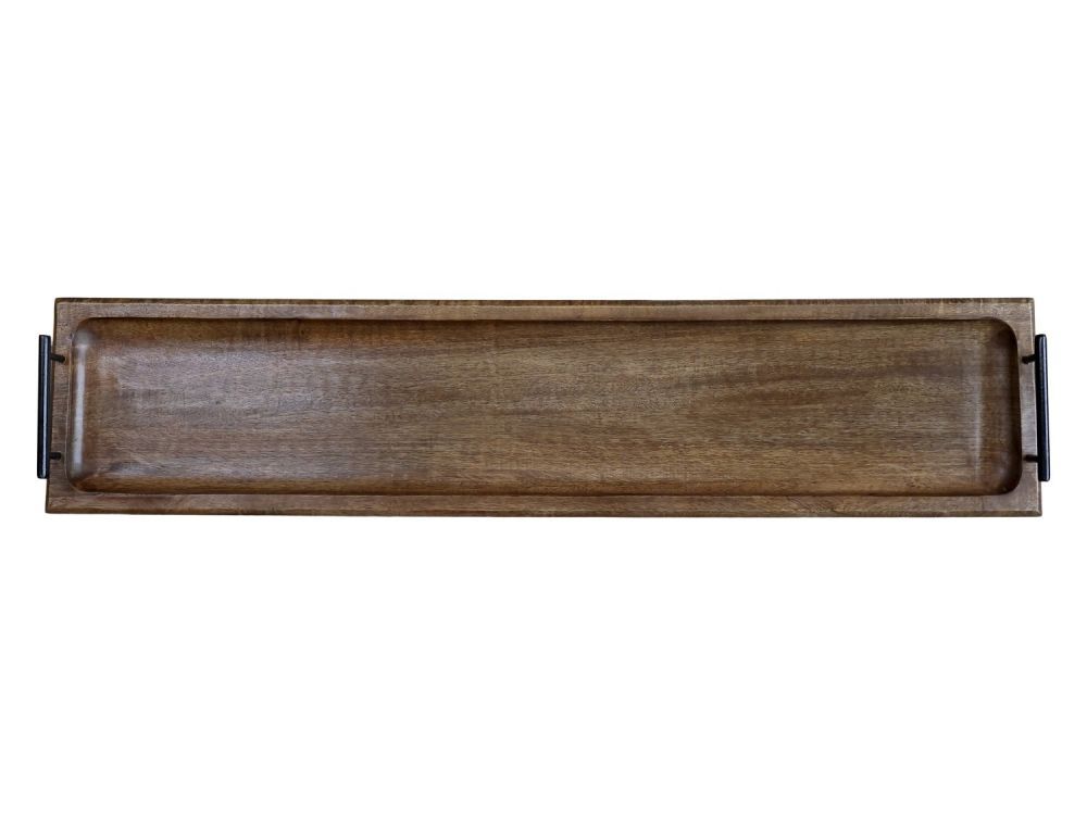 Dlouhý úzký dřevěný servírovací podnos s uchy Tours Tray - 90*20*8 cm Chic Antique - LaHome - vintage dekorace