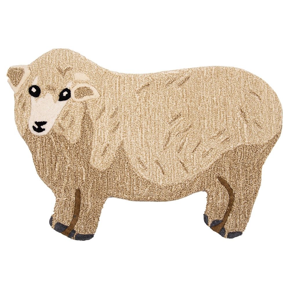 Vlněný kusový koberec ovce Sheep - 60*90*2 cm Clayre & Eef - LaHome - vintage dekorace