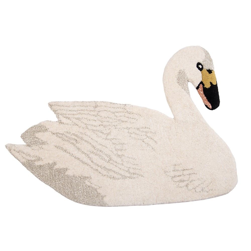 Vlněný kusový koberec labuť Swan - 60*90*2 cm Clayre & Eef - LaHome - vintage dekorace