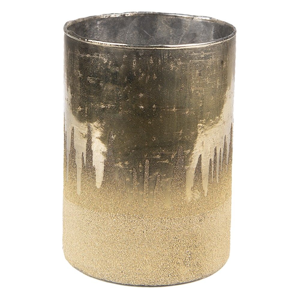 Zlatý skleněný svícen na čajovou svíčku L - Ø10*14 cm Clayre & Eef - LaHome - vintage dekorace