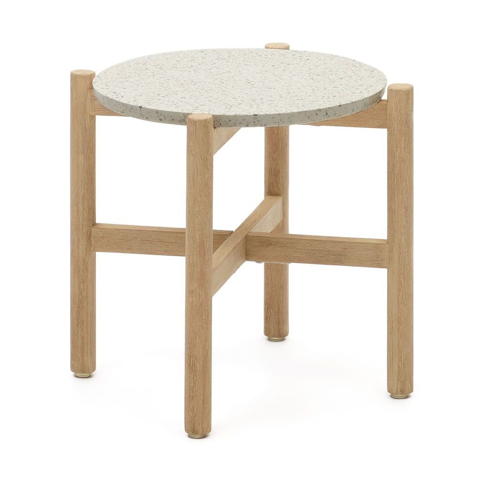 Kulatý odkládací stolek s terrazzo deskou ø 54,5 cm Pola – Kave Home - Bonami.cz