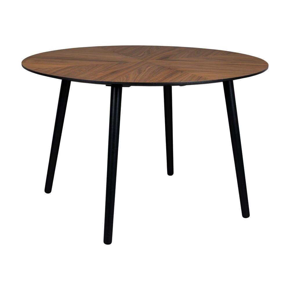 Kulatý jídelní stůl s deskou v dekoru ořechového dřeva ø 120 cm Clover – Dutchbone - Bonami.cz