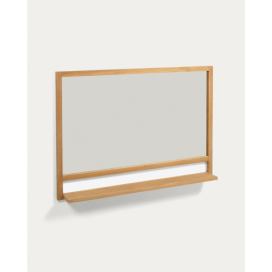 Nástěnné zrcadlo s poličkou  s dřevěným rámem 100x70 cm Taciana – Kave Home Bonami.cz