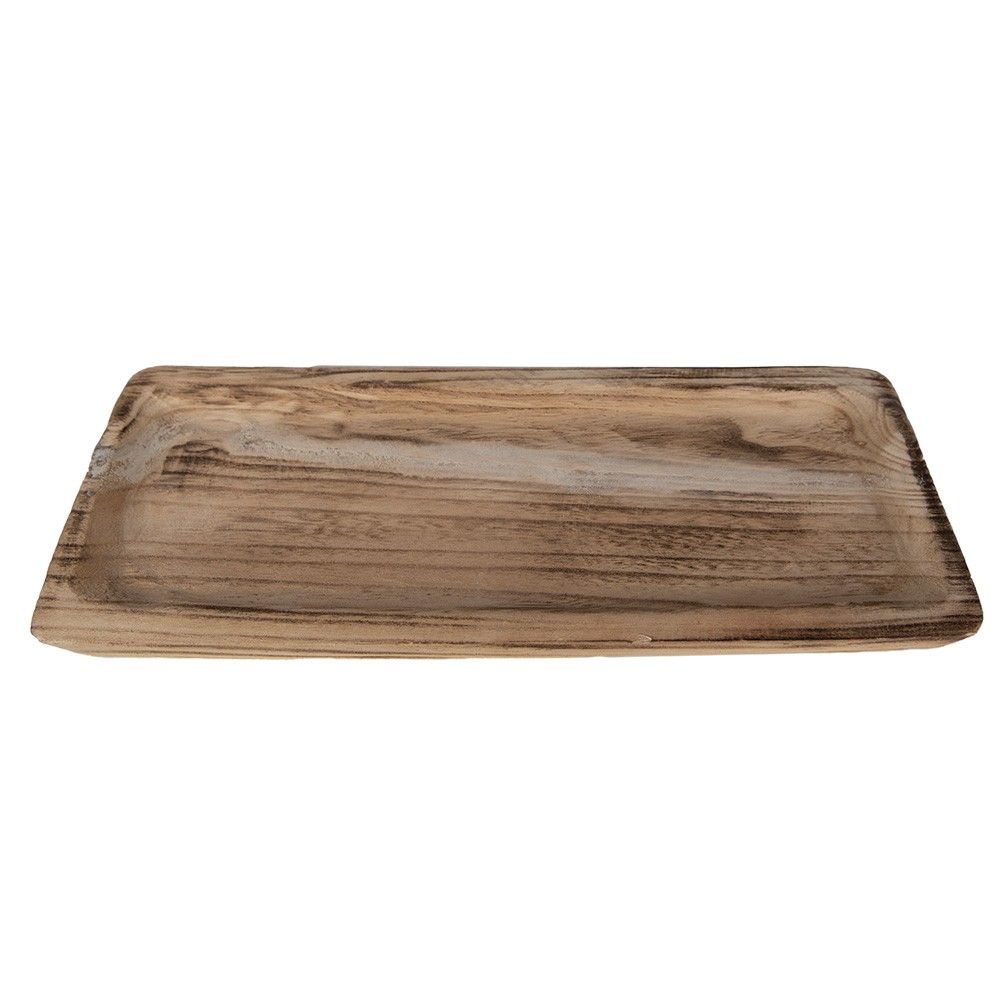 Přírodní dekorativní dřevěný servírovací podnos/talíř - 40*17*3 cm Clayre & Eef - LaHome - vintage dekorace