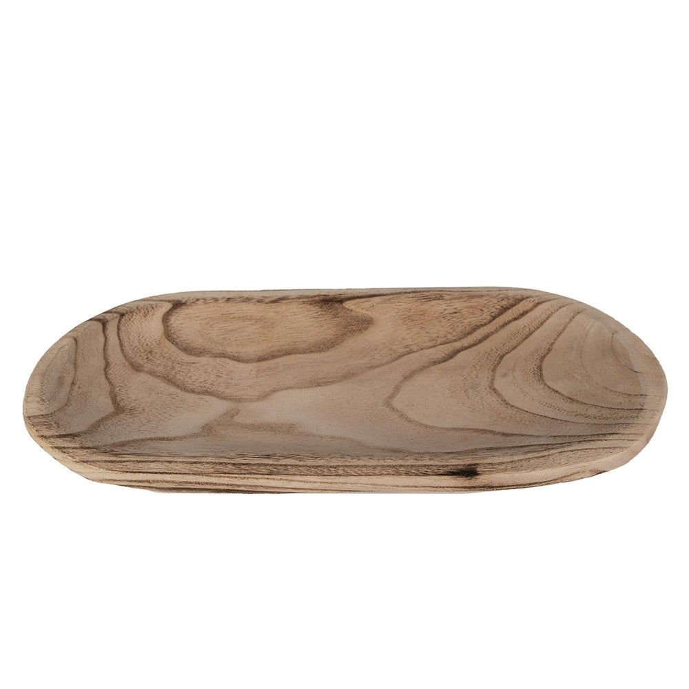 Přírodní dekorativní dřevěná servírovací mísa/talíř  - 40*18*4 cm Clayre & Eef - LaHome - vintage dekorace