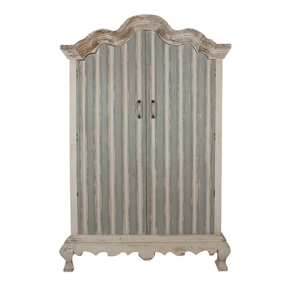 Béžovo-modrá antik dřevěná skříň Bubbia - 125*46*191 cm Clayre & Eef - LaHome - vintage dekorace