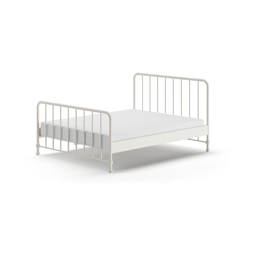 Bílá kovová jednolůžková postel s roštem 160x200 cm BRONXX – Vipack - Bonami.cz